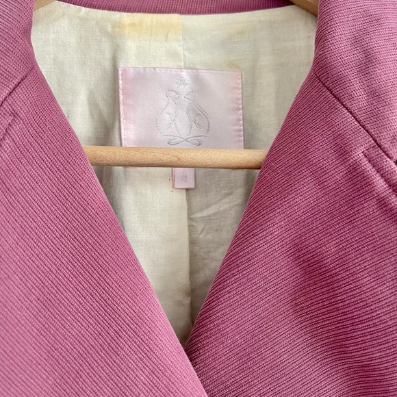 Vintage Rebecca Taylor Pink Preppy Military Peacoat Jacket Canvas Twill Coat Y2K - Picture 9 of 16